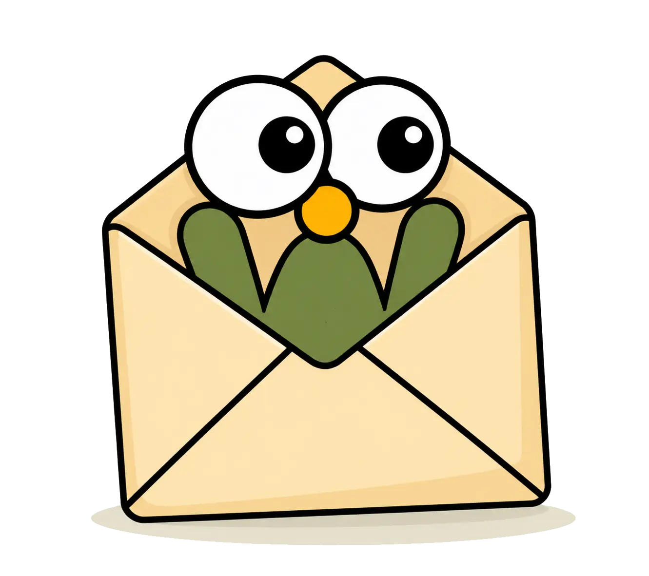 WAT peeking out of a newsletter envelope